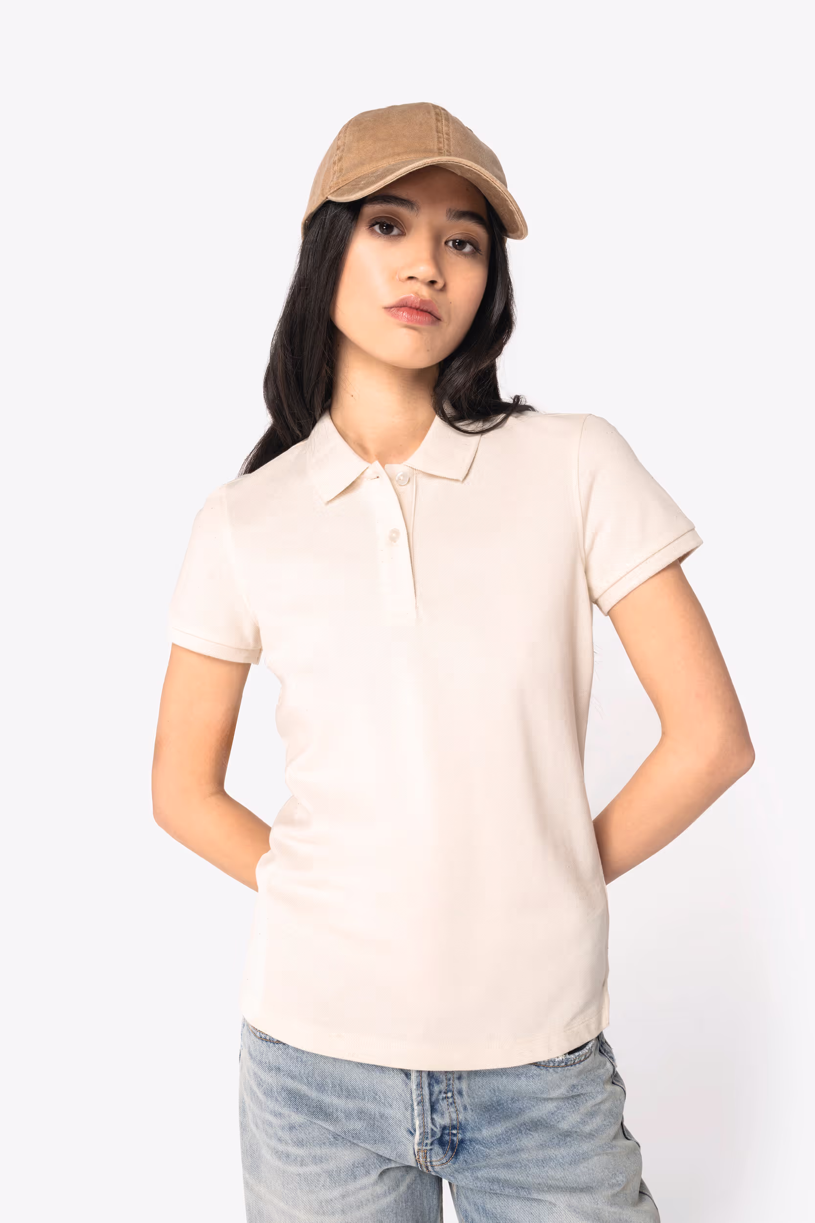 Polo eco-responsável em malha piqué de senhora