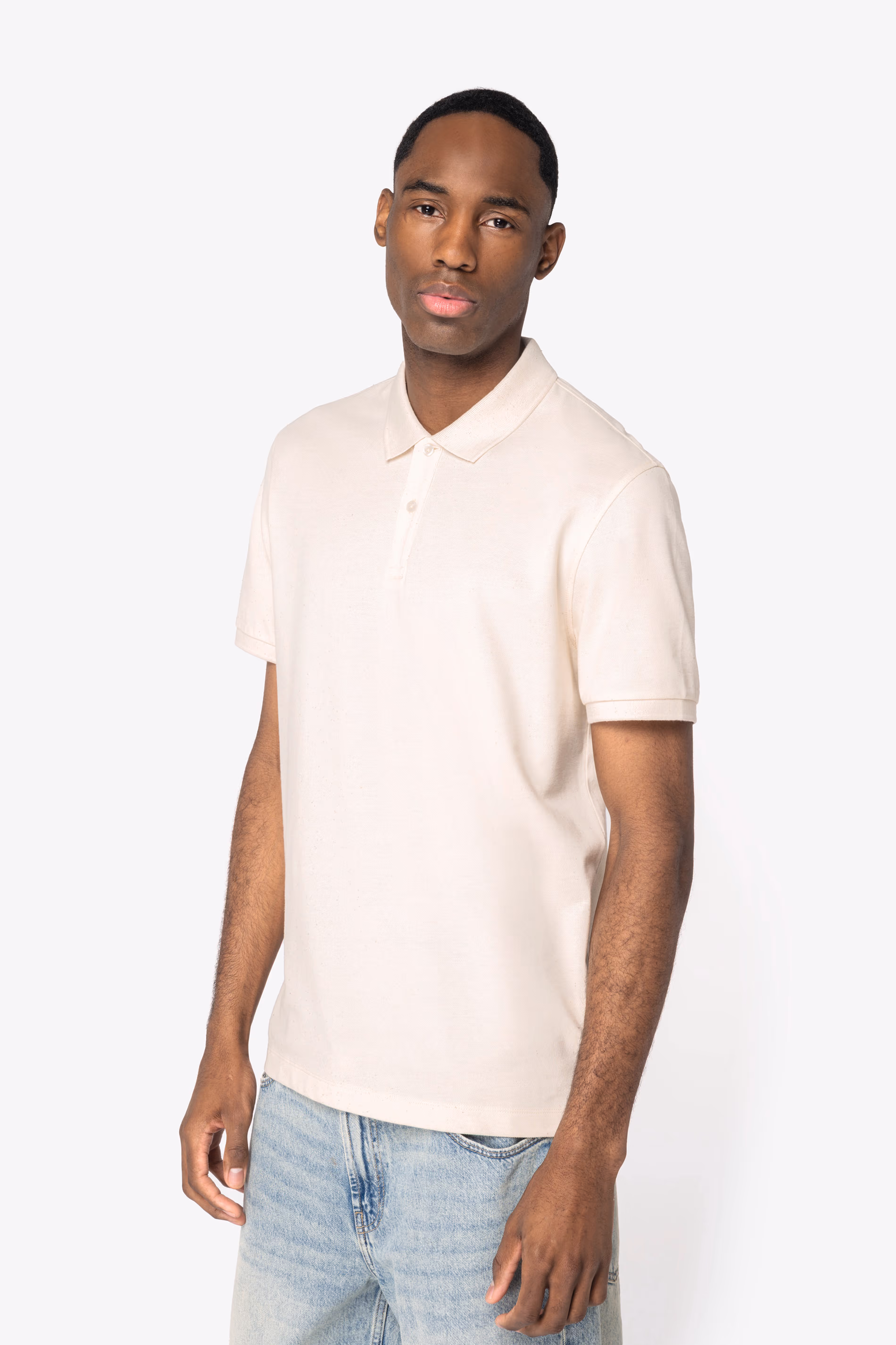 Polo eco-responsável em malha piqué de homem